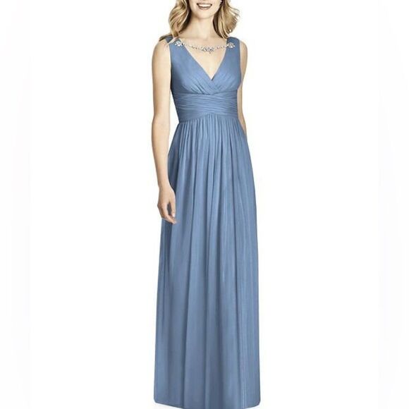 NWT Jenny Packham V Neckline Floor Length Chiffon Dress - Picture 11 of 11